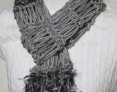 Gray Scarf Women's Knit Scarf Grey and Black Chunky Scarf in Abundant Shades and Textures - Long Comfy Cozy Body Decor Designer Scarf