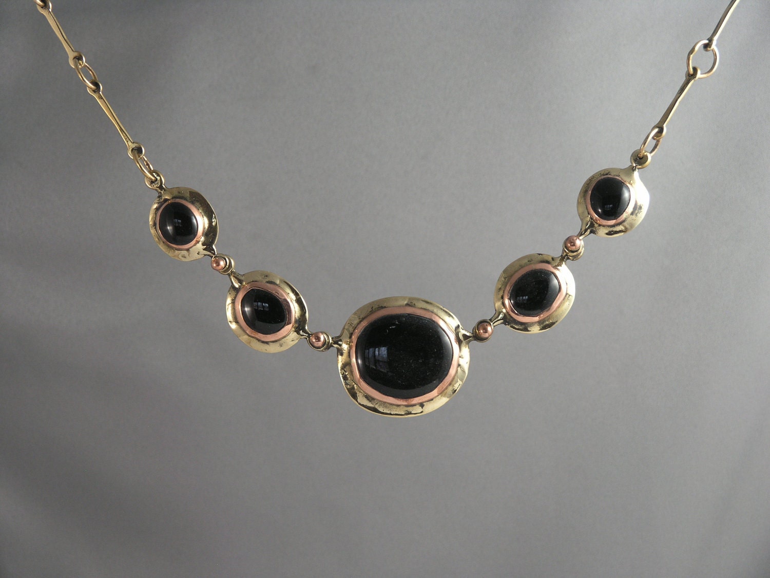 Necklace with black glass