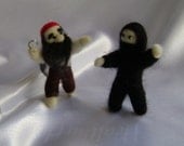 POCKET Pirate Vs  POCKET Ninja Felted Figures