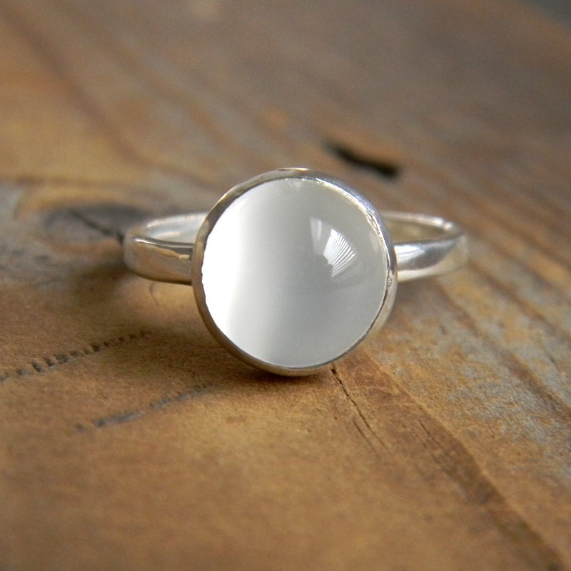 Moonstone and Sterling Ring with Recylced Silver, Made to Order