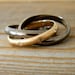 Rolling Wedding RIng in 14k Yellow Gold, Conflict Free Diamond and Blackened Sterling