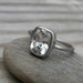 White Topaz Ring In Recycled 14k Palladium White Gold, Cushion Solitaire Engagement Ring, Made To Order