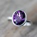 Grape Amethyst Ring, Oval Amethyst gemstone Ring in Recycled Sterling Silver