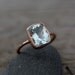 Aquamarine Cushion Gemstone OCEAN Blue in Recycled 14k Rose Gold, Custom Made Engagement or Right Hand Ring