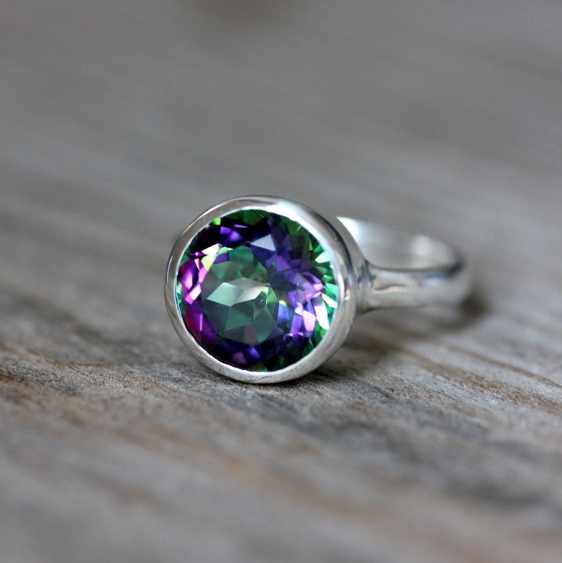 SIZE 5 Ready To SHip Limited Edition Sterling Silver Ring Featuring Mystic Topaz Ring, Recycled Sterling ROCK FETISH