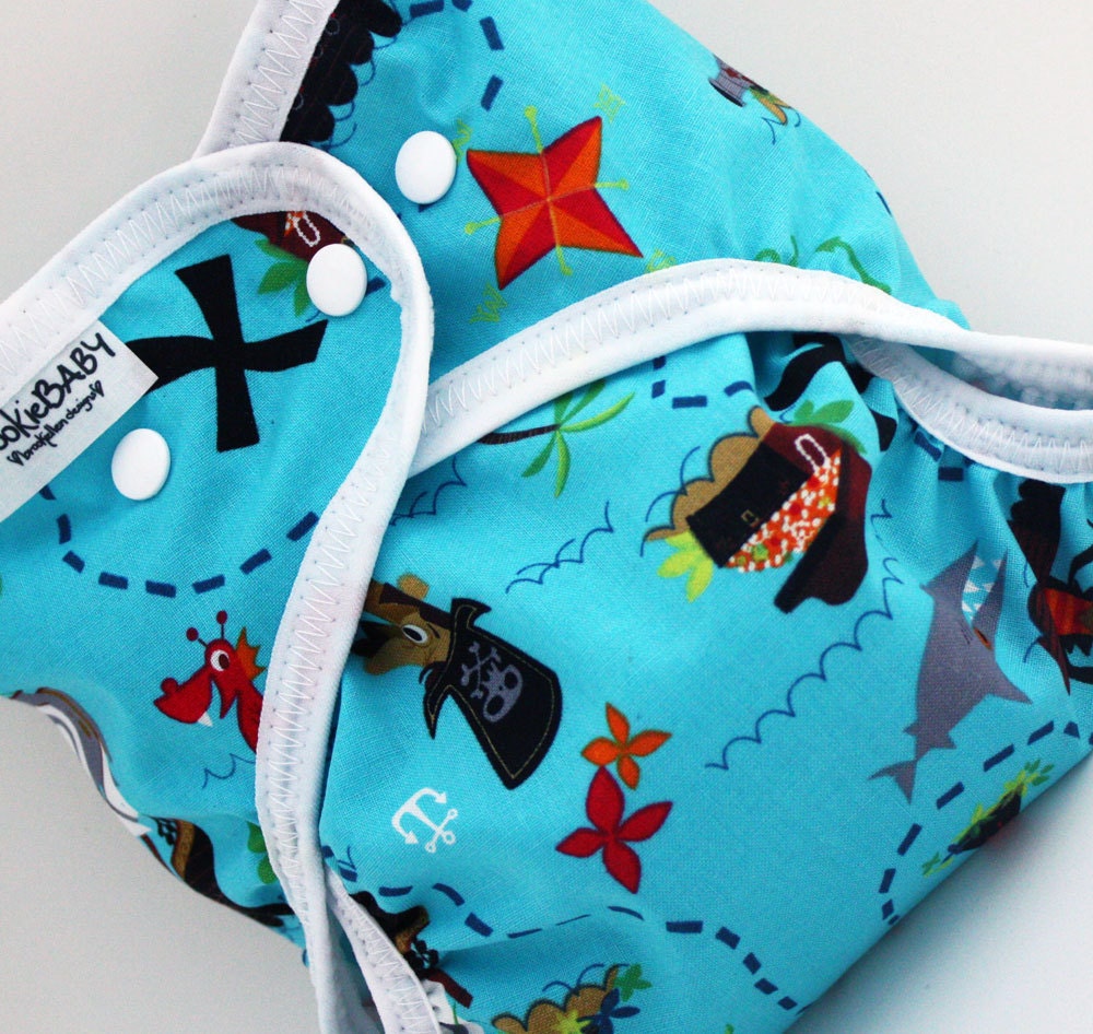 diaper cover Treasure Map Size Small Ready to Ship