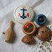 Vintage Wooden Button Collection for Boy