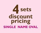 Single Name OVAL Vinyl Labels - 4 sets of 30 qty - Waterproof for kids