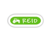 The REID Set - tractor ovals - Vinyl Name Labels - 30 qty - Waterproof for kids