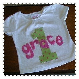 Infant/Toddler Girls First 1st Birthday Personalized 1 Shirt LONG SLEEVE 12m 18m 24m 3T 4T 5T 6 7 8