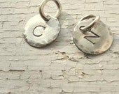 GIFTS UNDER 20, set of 2....add a sterling silver stamped initals charms, pendants, teamepe