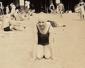 1950's Galveston Girl under the Boardwalk, Swimsuit, Retro 1950's, Bathing Beauty, Summer Heat, Beach, Hot Sunshine