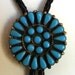 Turquoise Silver Needlepoint Petit Point Bolo JJP Vintage
