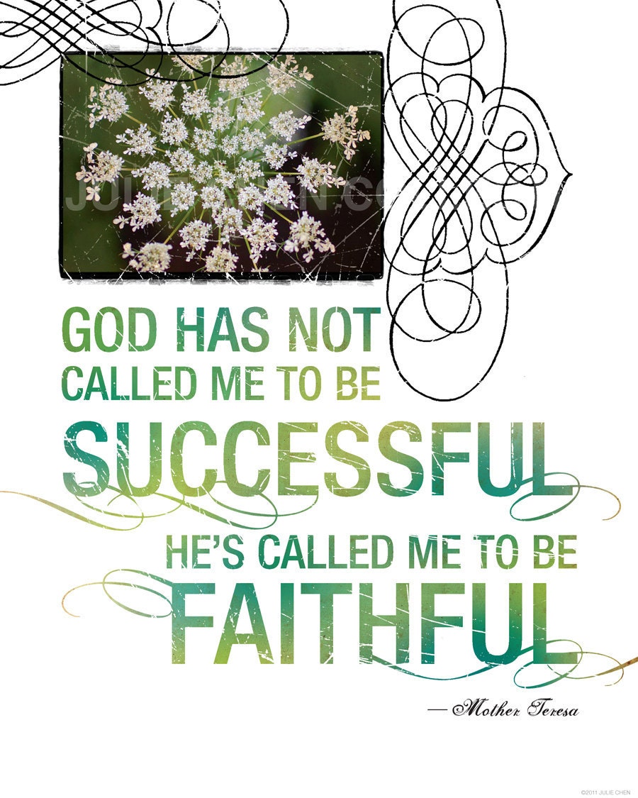 Inspirational Art MOTHER TERESA QUOTE 8x10 Contemporary Fine Art Print