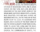 Inspirational Art THE APOSTLES CREED 8x10 Contemporary Fine Art Print Typography