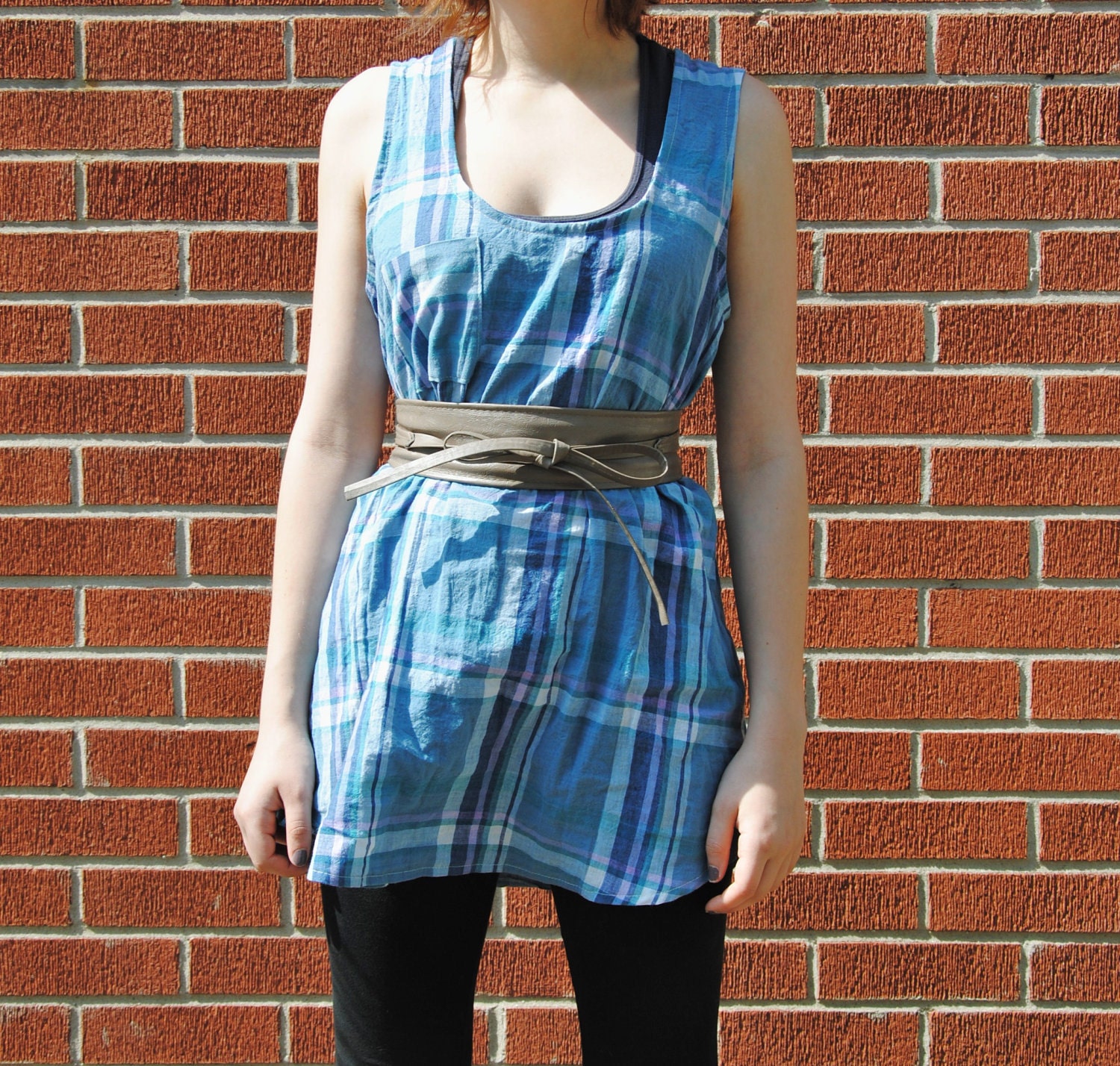 Plaid Tunic Dress S-L
