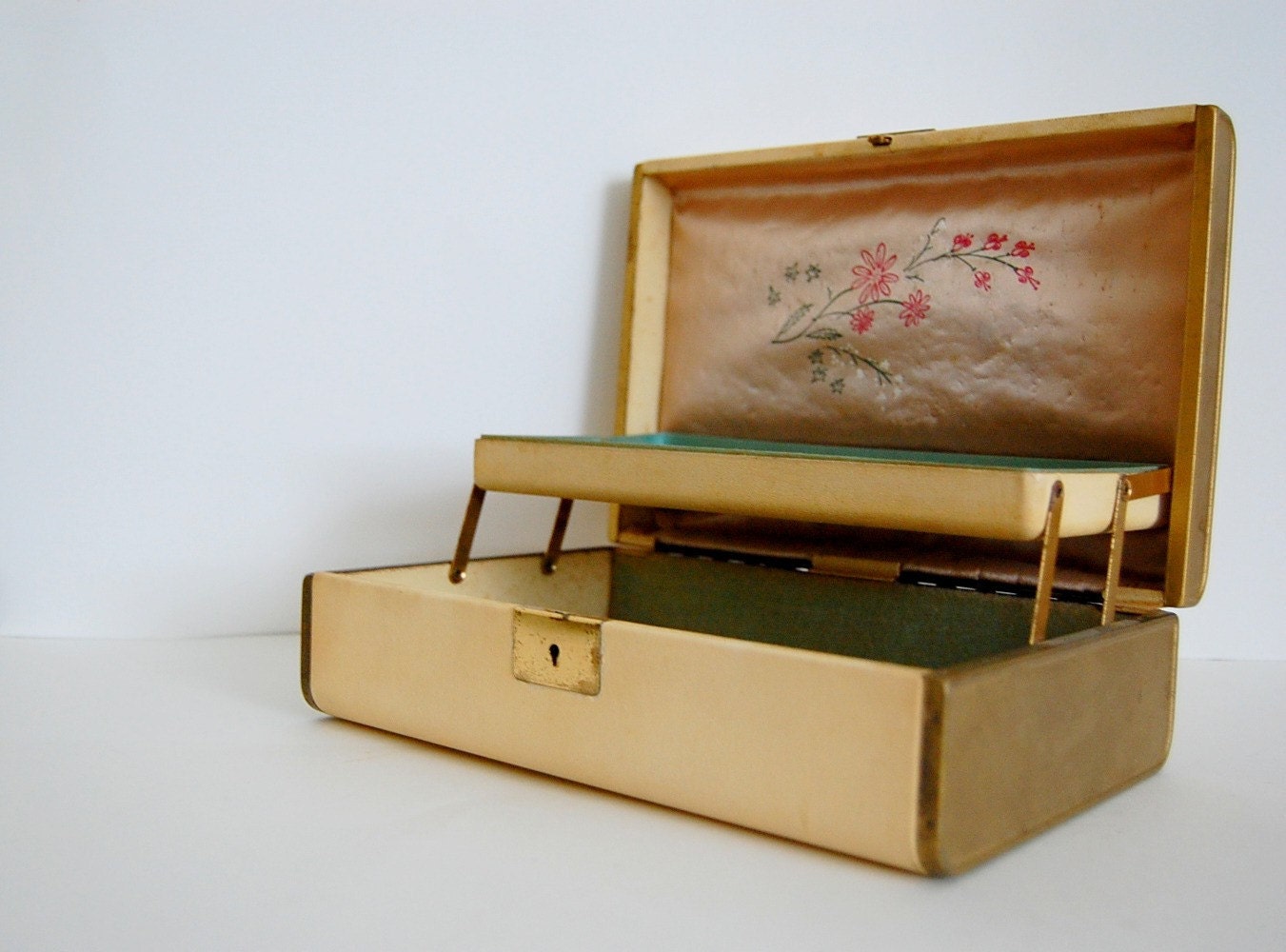 1940s Vintage IVORY Princess JEWELRY BOX
