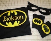 Batman Inspired Super Hero Set   PERSONALIZED