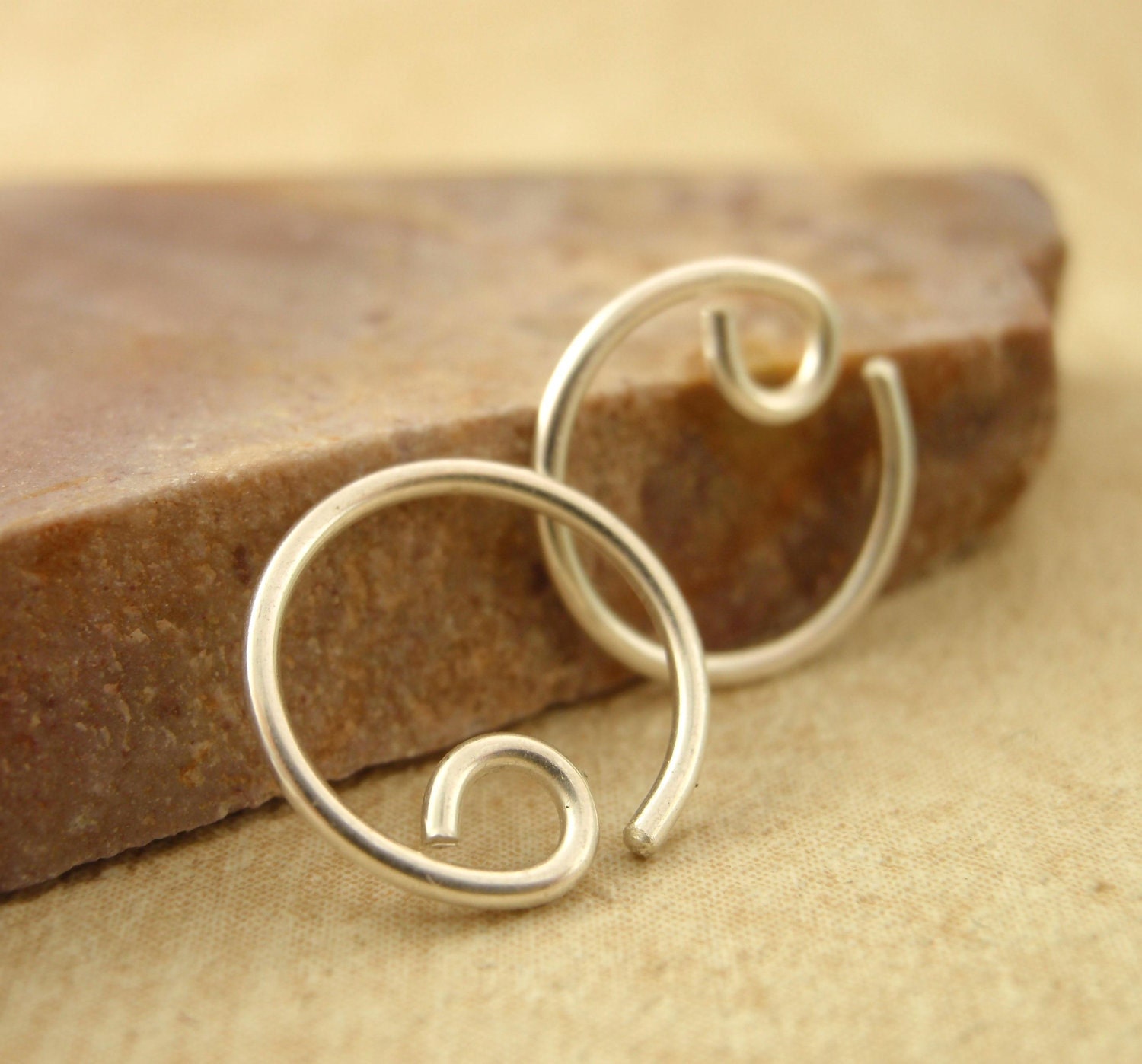 20 Gauge Argentium Stering Silver Earring Hoops - 10mm