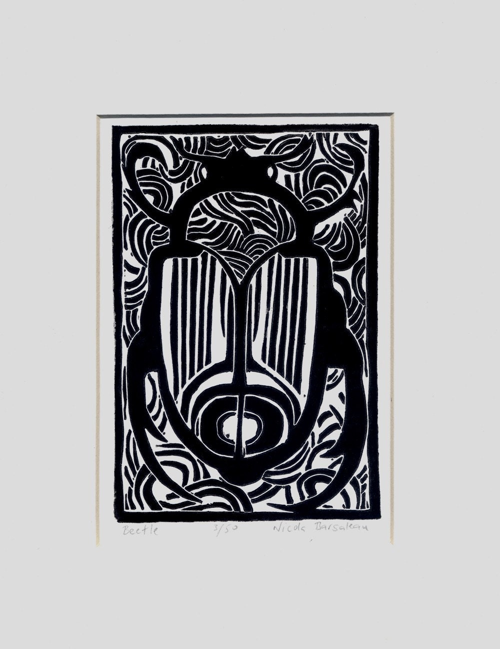 BEETLE original linocut