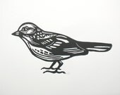 Sparrow original linocut
