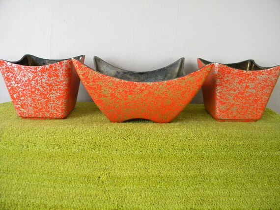 Set of 3 Vintage Kenwood Kashani Mid-Century Planters