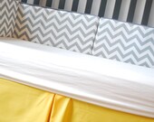 Custom Crib Bedding in Premier Prints-Yellow and Grey-3 Piece