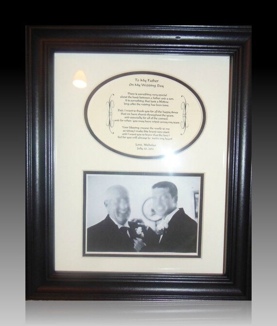 Wedding Father of  The Groom Personalized Gift Framed  thank you wedding bridal favor