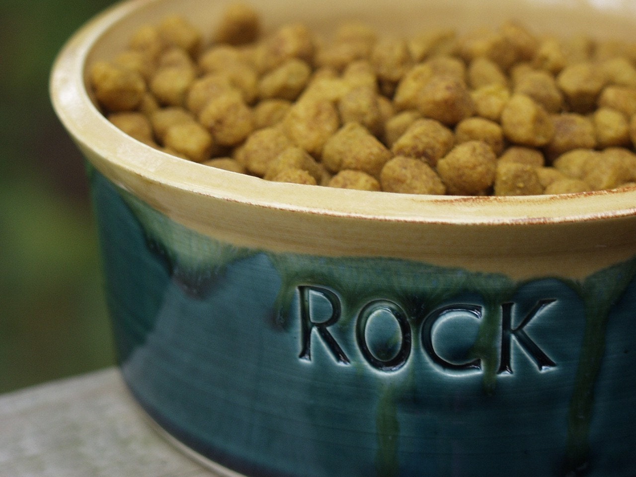 Pottery Dog Bowls Personalized Custom Pet Feeding Water Dish/Bowl Large