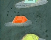 archival fine art giclee print - limited edition . 3 tents