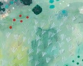 archival fine art giclee print . semi abstract landscape . hex garden