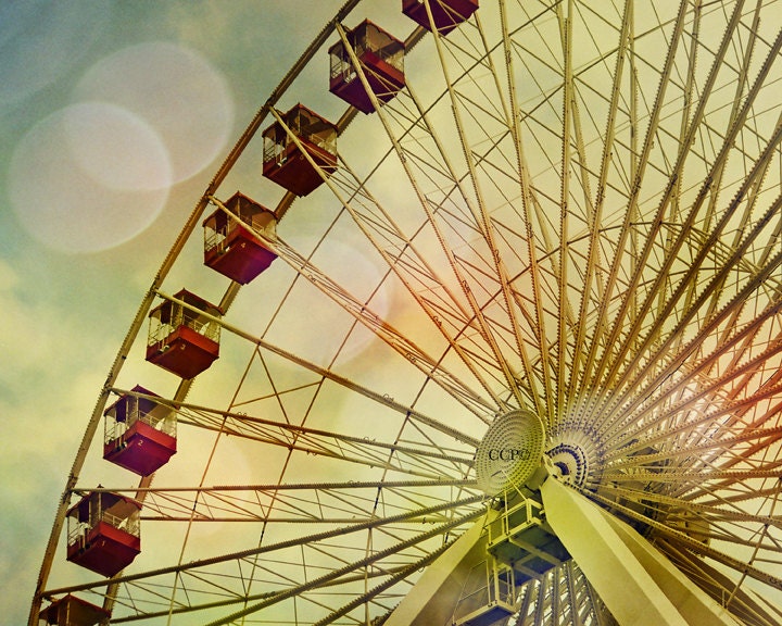 Ferris Wheel Carnival Photography Fine Art Amusement Park BIg Ride Textured Style 8 x 10 Photograph Print