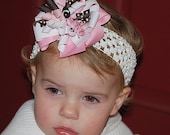 boutique BROWN and PINK layered headband bow