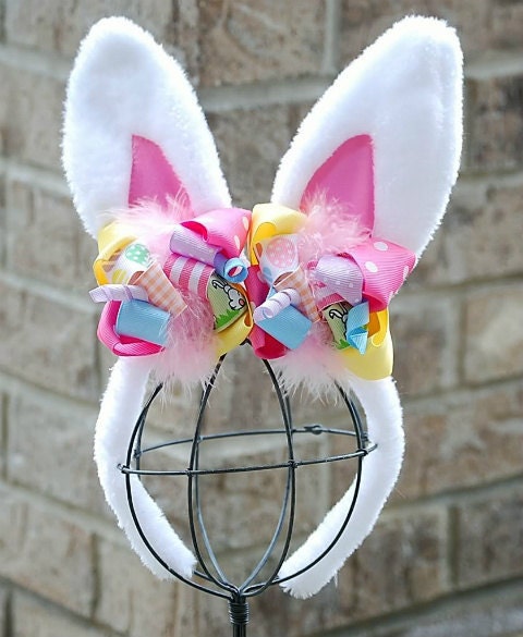 boutique EASTER BUNNY EARS funky fun headband