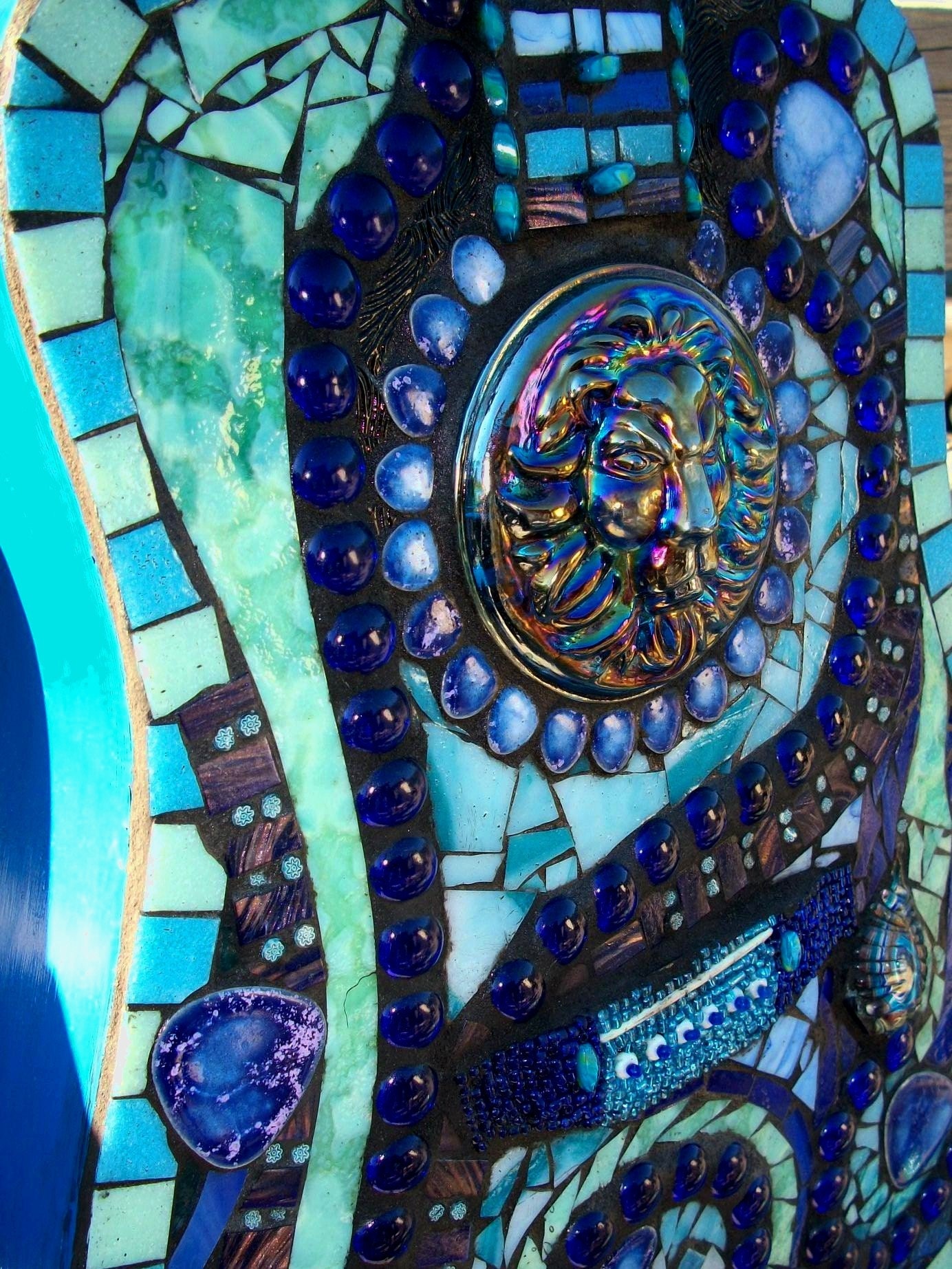 Stained Glass Mosaic Blues Guitar Gift for Musician or Music Lover