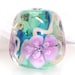 Handmade Lampwork Bead Floral Mint Aqua Purple Lavender Lilac Pink Vines Flowers Murrini Artisan Dichroic Glass Focal SRA -- Romantic Line