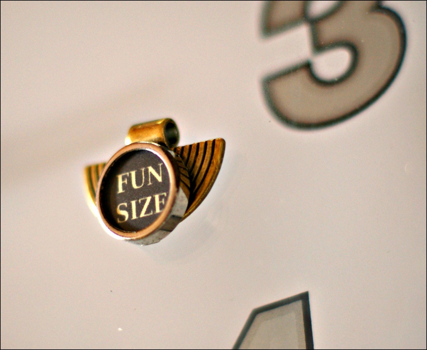 Fun Size - Vintage Typewriter Key Pendant - Vertically Challenged