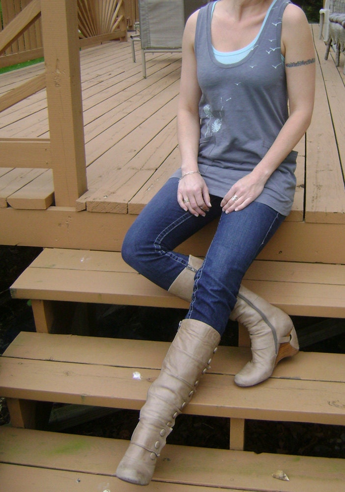 NEW - S, M, L, XL - Wish You Were Here Pocket Tank in Gray