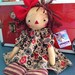 Cloth raggedy Ann doll Primitive Folk Art Annie