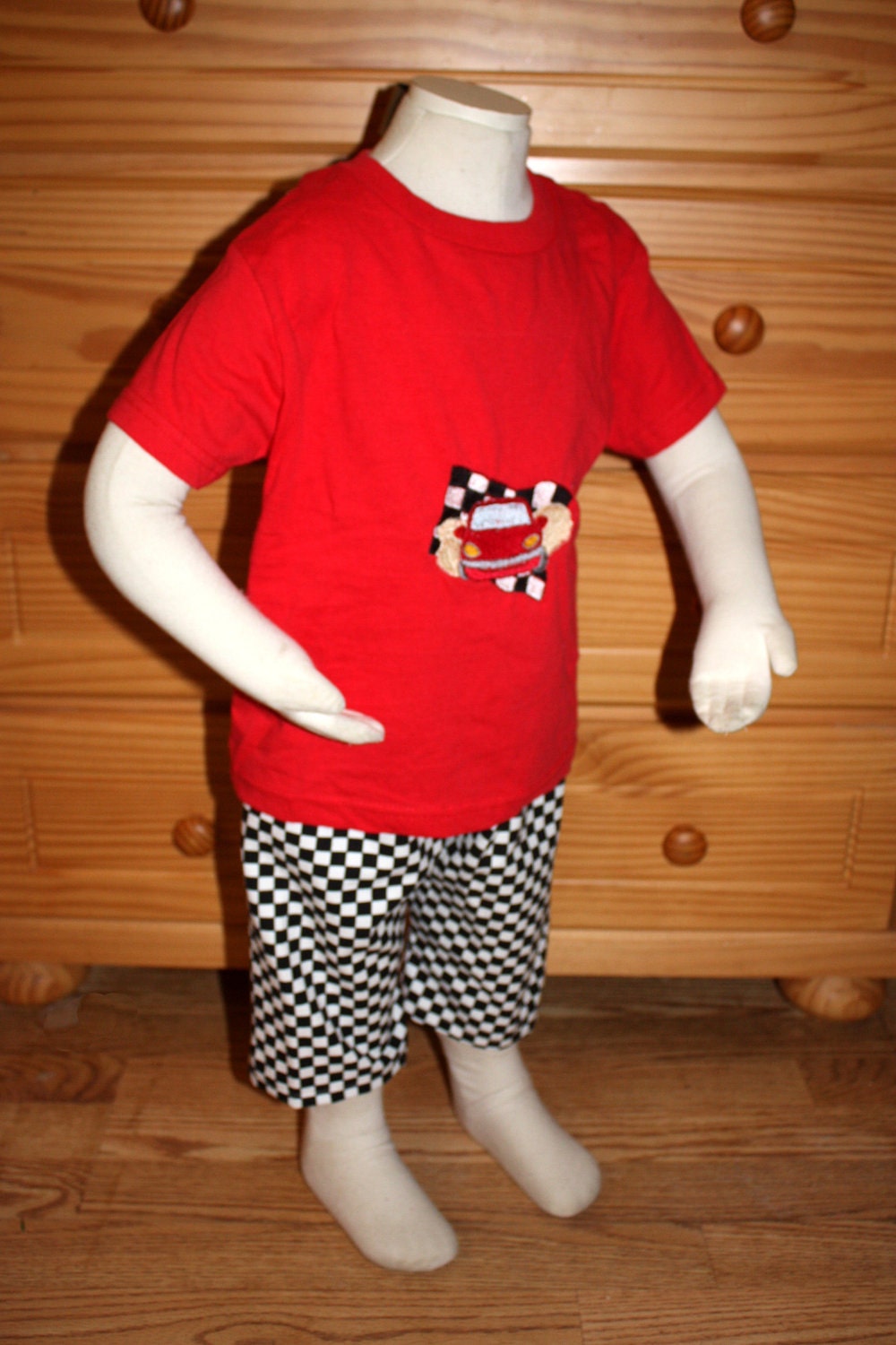 Race Car - Embroidered Tee and Shorts Set - 4T