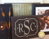Monogram Simple Vinyl Wall Decal Sized for 16x20 frame or mirror