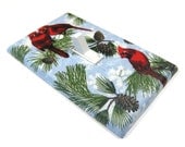 Christmas Holiday Decor Cardinal Bird Pine Cone Light Switch Cover Blue Switchplate Switch Plate 624