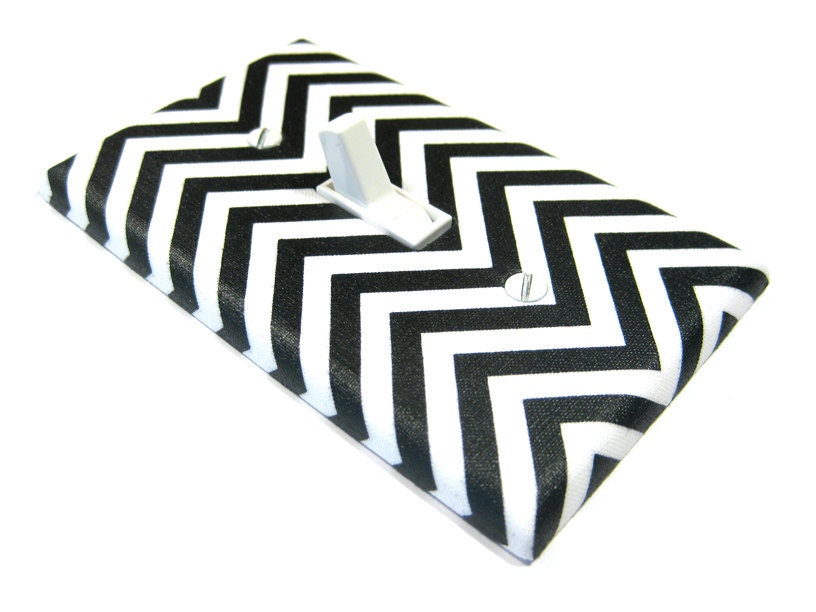 Black and White Chevron Decor Light Switch Cover Contemporary Modern Home Decoration Outlet Rocker Switch Plate