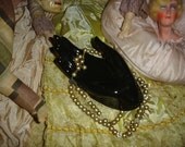 Beautiful Black Ceramic Hand Dish Jewery Display By Silvestri
