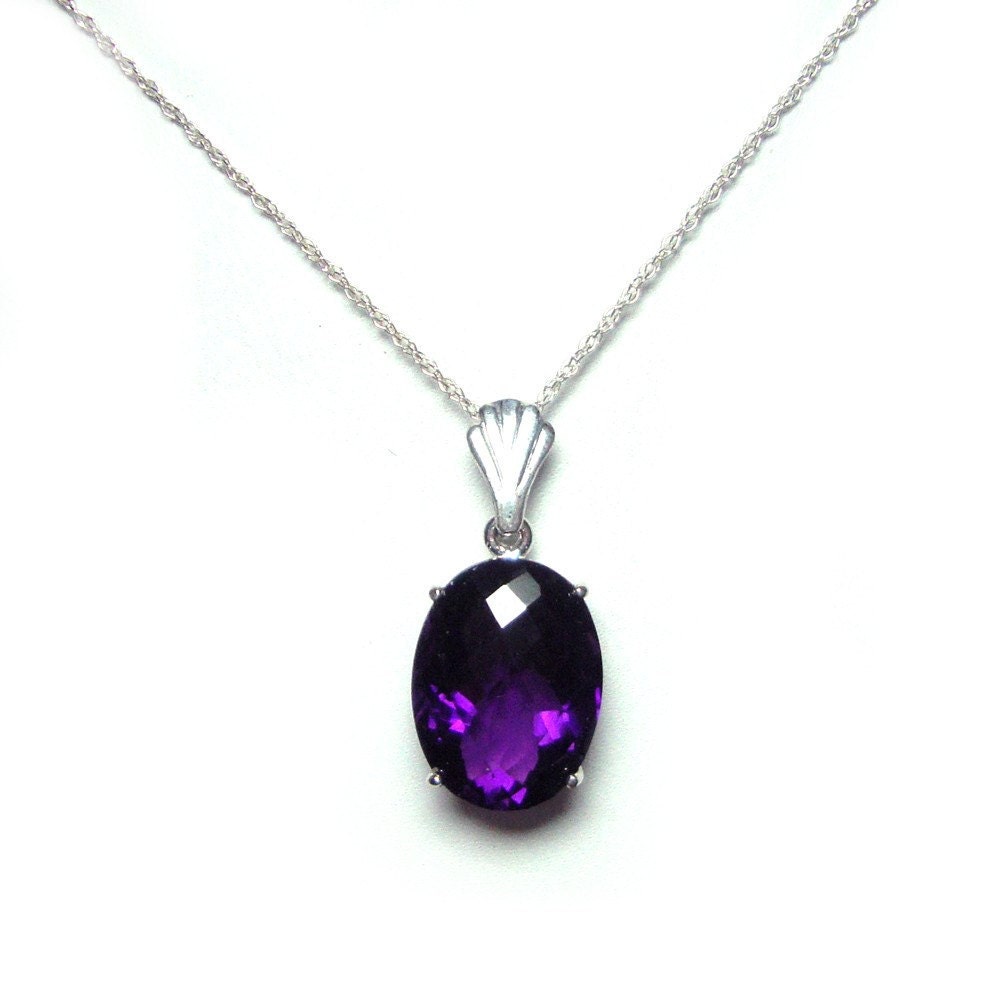 Amethyst sterling pendant with chain
