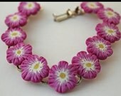 Fushia Flower Bracelet