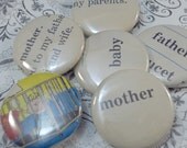 5 Random Vintage Dictionary Word Buttons - "Luck of the Draw"