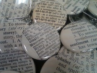 Vintage Dictionary 40 Custom Buttons - You Pick the Words