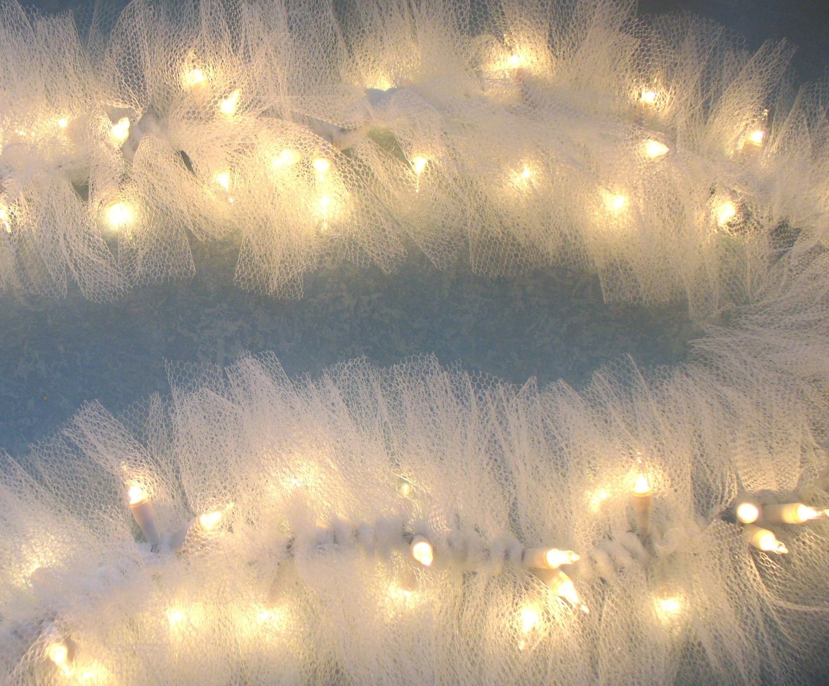Lighted Tulle Swag, made to order, 9 feet string lights
