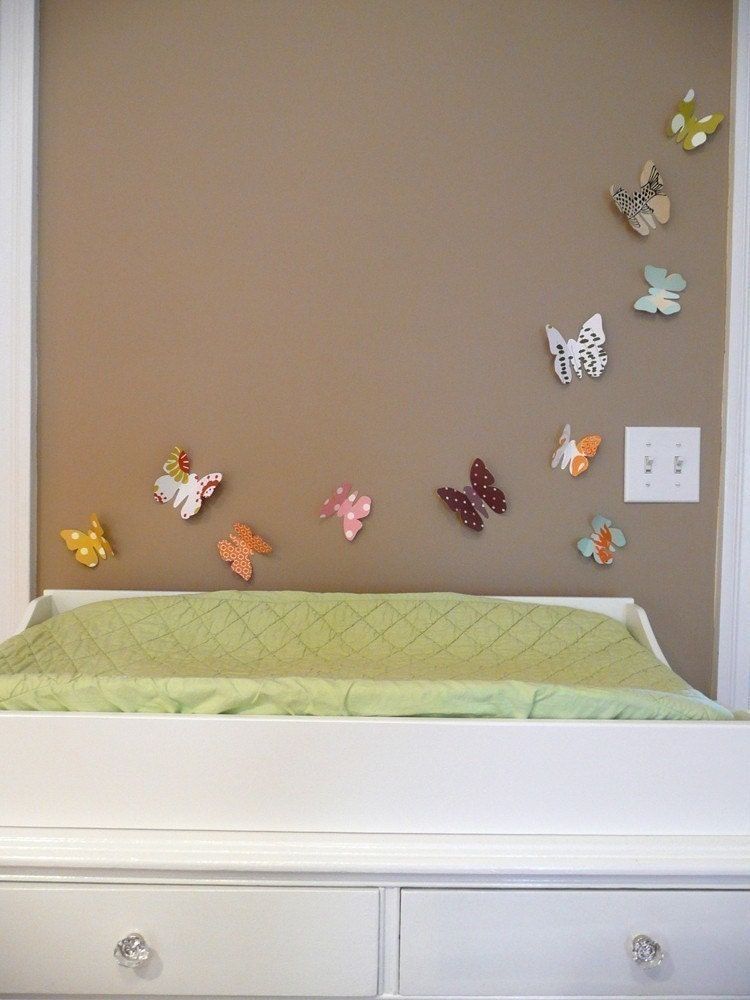 Butterfly Wall Art,  modern nursery decor, kids room wall art, butterflies, custom butterflies, custom wall art, baby shower gift